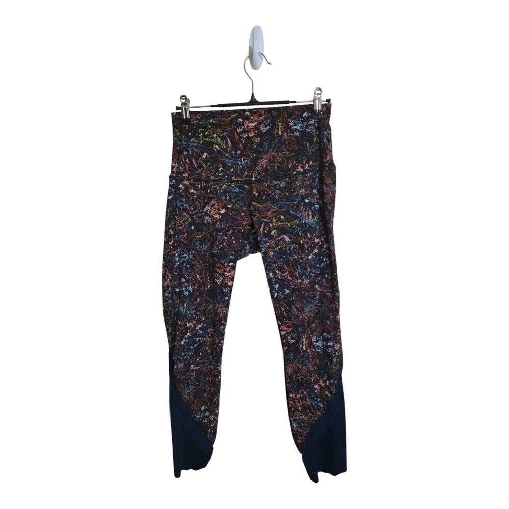 Lululemon Pants Women 6 Wunder Under HR 23" Updated Scallop Foliage Overlay Gym